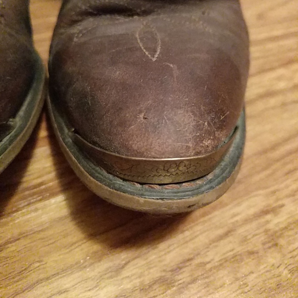 Durango Brown Leather Cowboy Heeled Boots - Picture 3 of 4